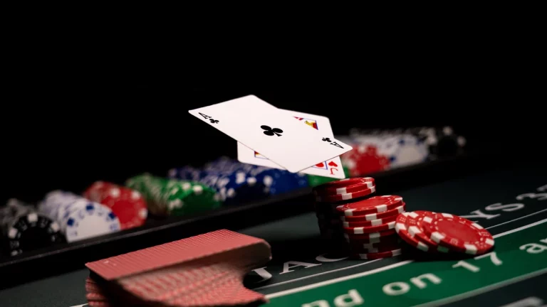 Blackjack table at a casino