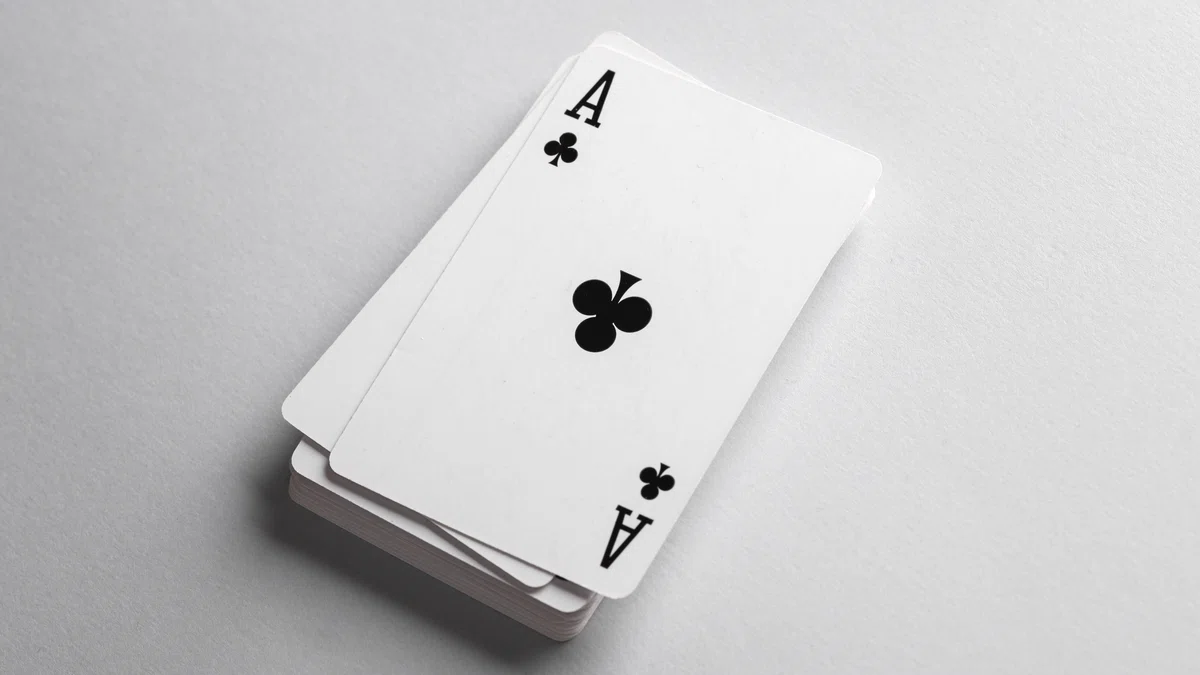 Blackjack played with a single deck of cards