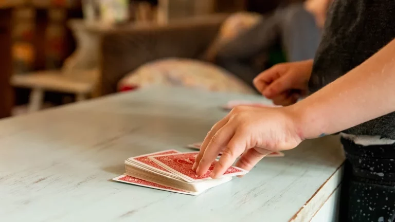 Blackjack played with a single deck of cards