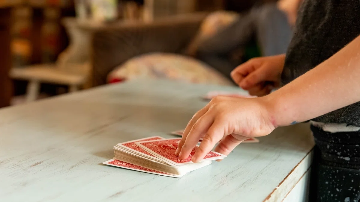 Blackjack played with a single deck of cards