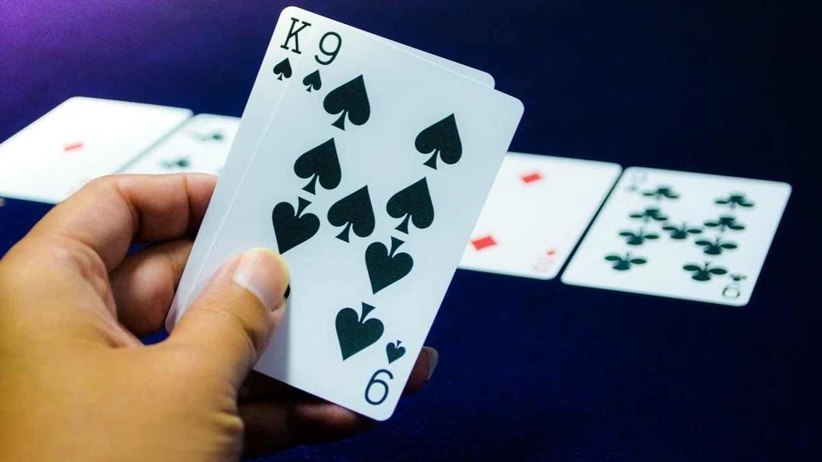 A possible winning hand in baccarat Chemin de Fer version of the casino game