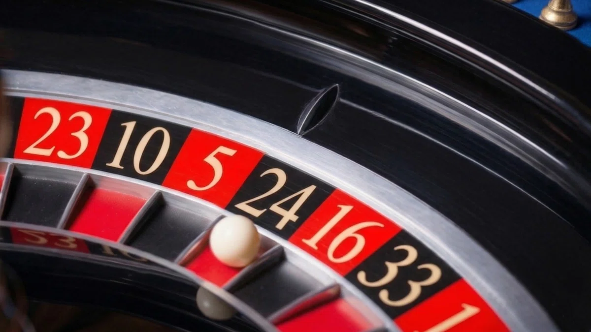 Roulette wheel without the zero pocket.