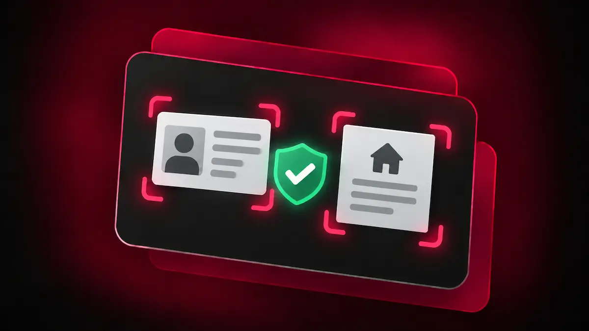 Identity and proof-of-address documents with a verification shield for verifying a McLuck account.