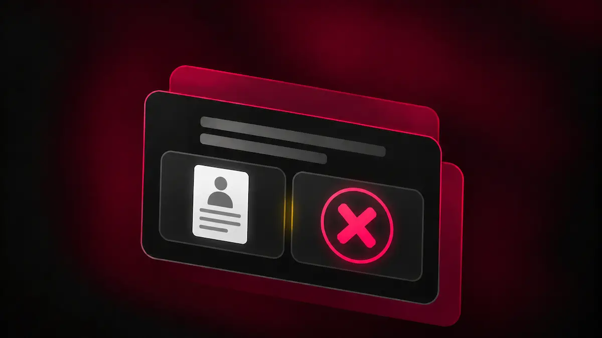 McLuck verification document displayed beside a declined status symbol
